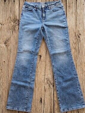 Tommy Hilfiger Flare Bootcut Jeans 29 Size 8 Medium Blue Acid Wash Y2K Style